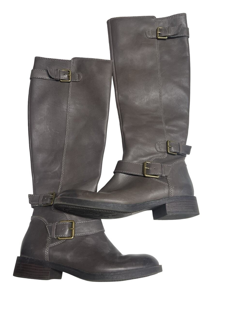 ENZO ANGIOLINI Easayin Leather Knee High Zip Riding Boots Size 7